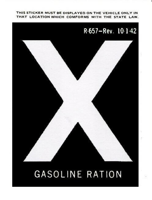 (image for) 1942 Gas Ration Sticker X